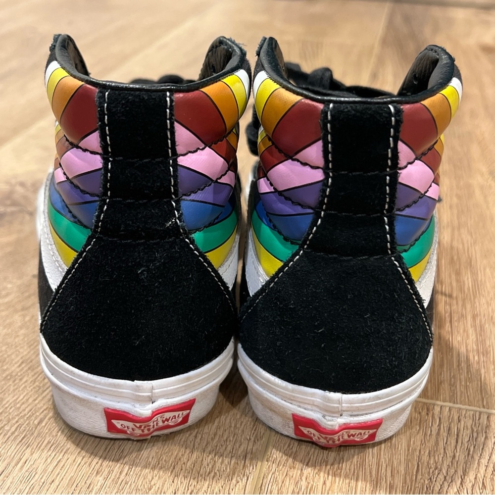 Vans men’s 4.5 womens 6 unisex kids Black Multicolor High-Top Sneakers - Picture 5 of 9